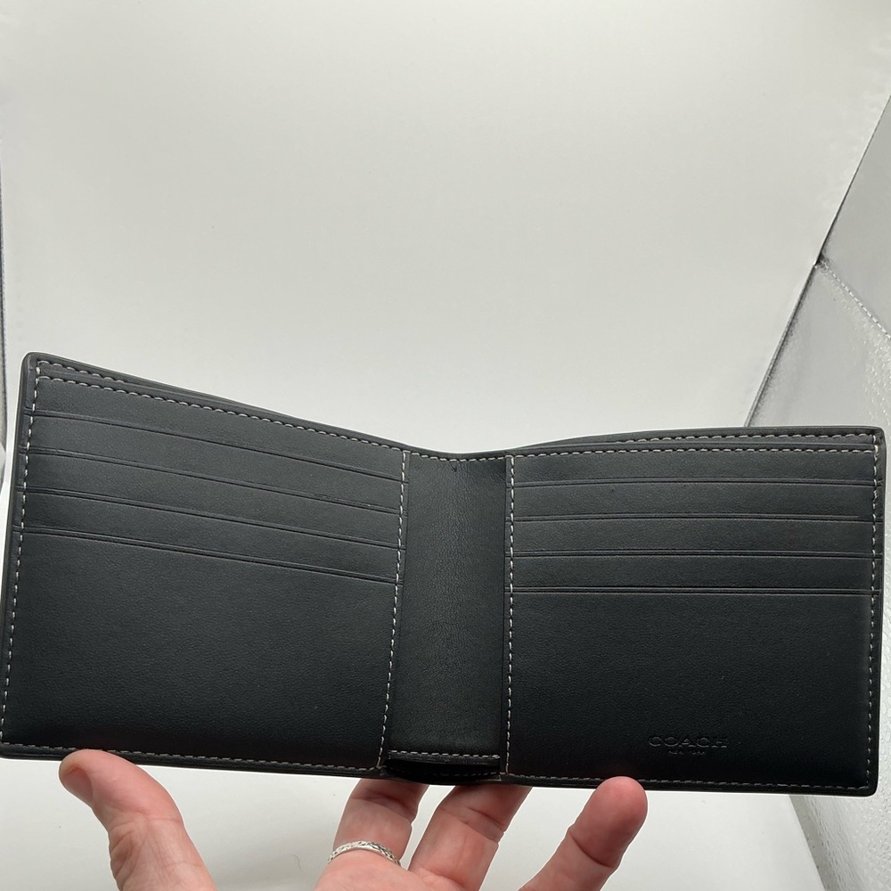 A Rare HTF Leather Printed Multicolor Coach New York Men’s Wallet - Picture 3 of 5